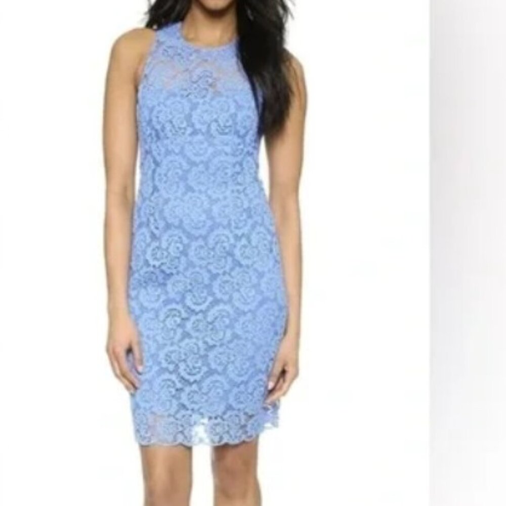 Periwinkle blue Nanette Lepore lace sheath dress - Size 4